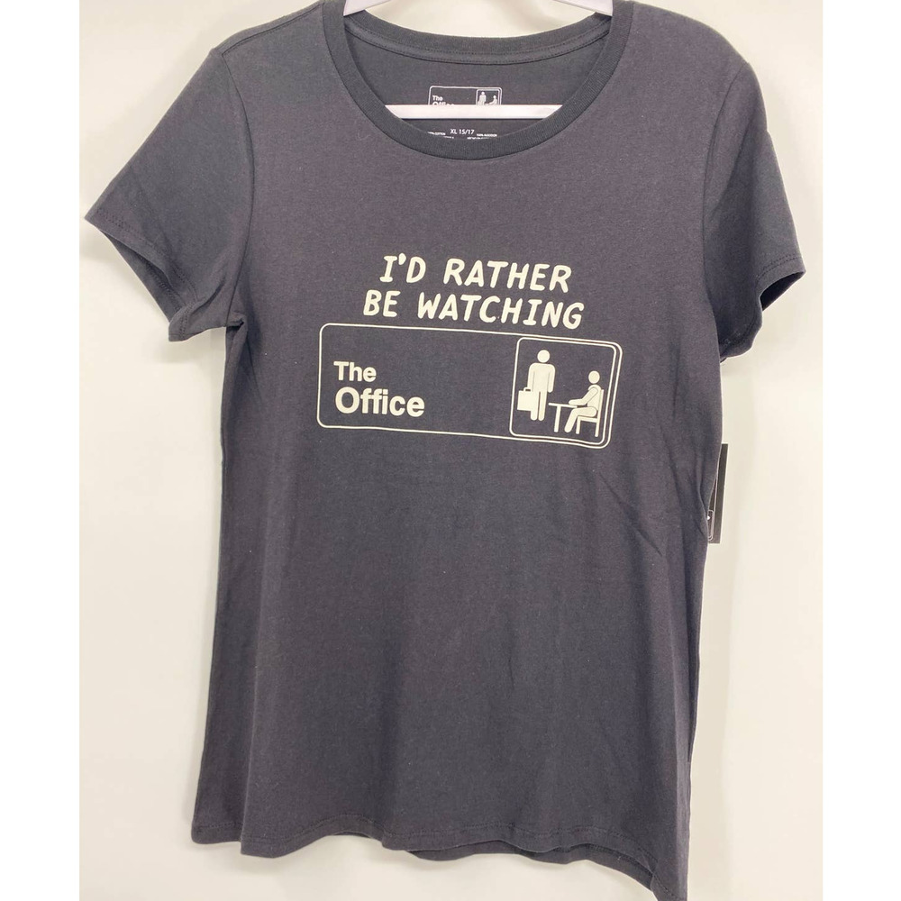 The Office I'd Rather Be Watching The Office Black T-shirt Top NEW XS